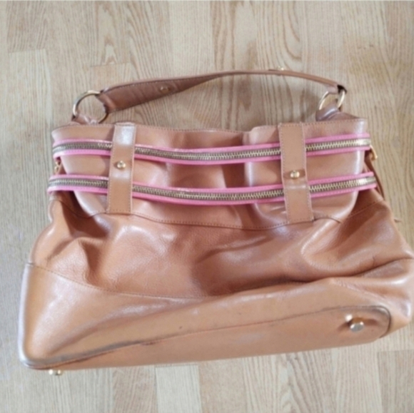 🍂🍁RARE Rebecca minkoff Devote tan pink leather tote purse - Picture 9 of 10